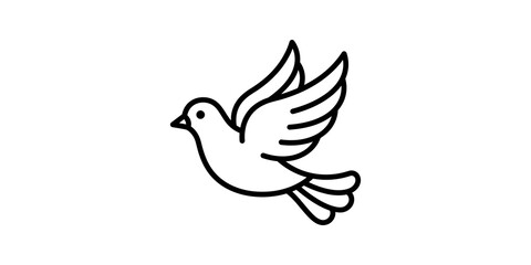 Fototapeta premium Dove bird icon illustration for concepts about peace and freedom.