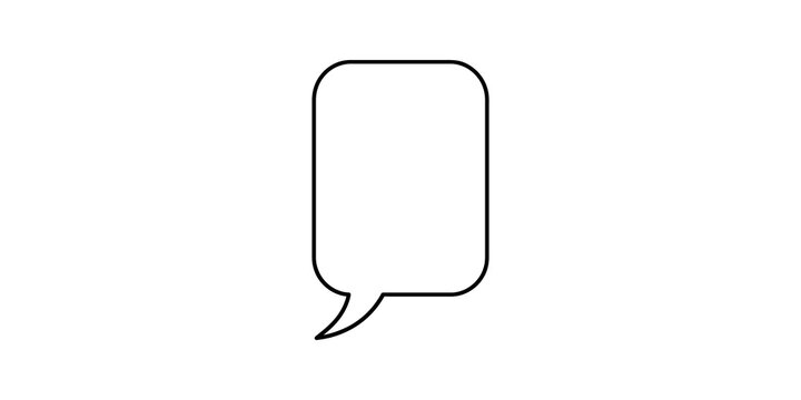 Speech bubble outline icon for message communication.