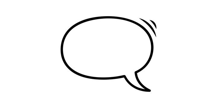 Speech bubble outline drawing with transparent background.