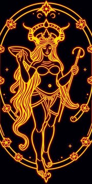 Virgo icon with meticulous lines and precision symbols, astrological, ||meticulous