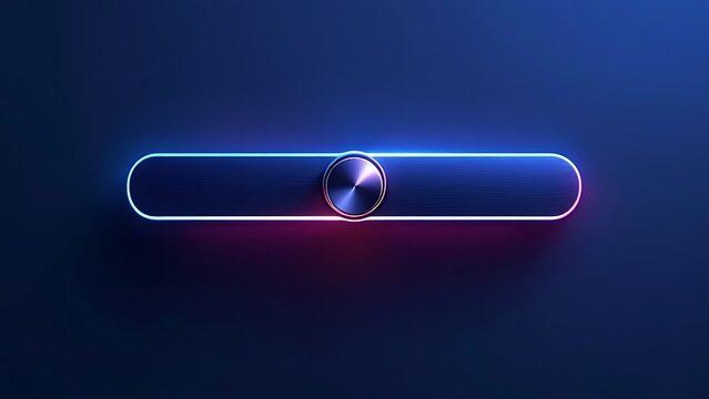 Horizontal slider control digital UI bar with horizontal
