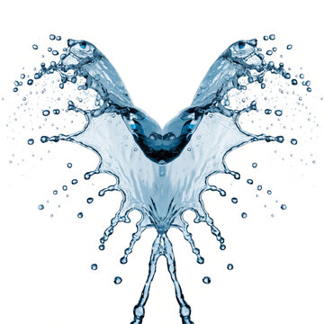 Beautiful splash of water crown shape isolated on white background