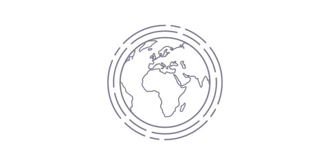 Earth globe circles on transparent background for global communication. © Sijawalo