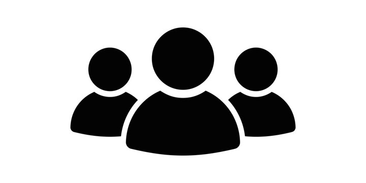 Black icon representing group of people or team.