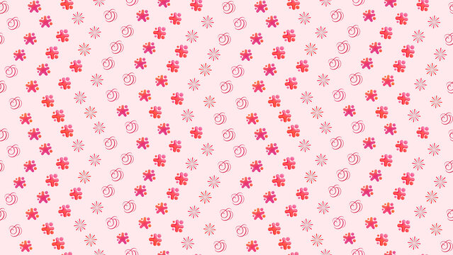 Pink and red abstract pattern with swirls
