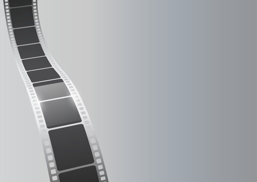 Film roll vector background asset. Movie frame tape reel cinema strip camera photographic negative ribbon slide motion picture production entertainment graphic design concept.