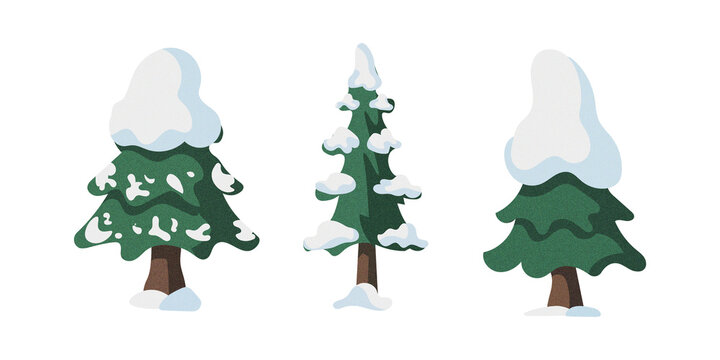 Heavy Snow-Covered Winter Pine, Tree, and Fir Transparent PNG Asset Collection Featuring Evergreen Coniferous Artwork Layouts