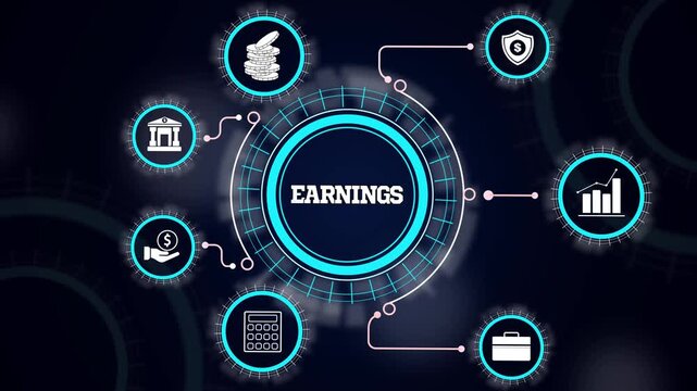 Earnings growth performance concept featuring corporate income generation, financial yield and profit report