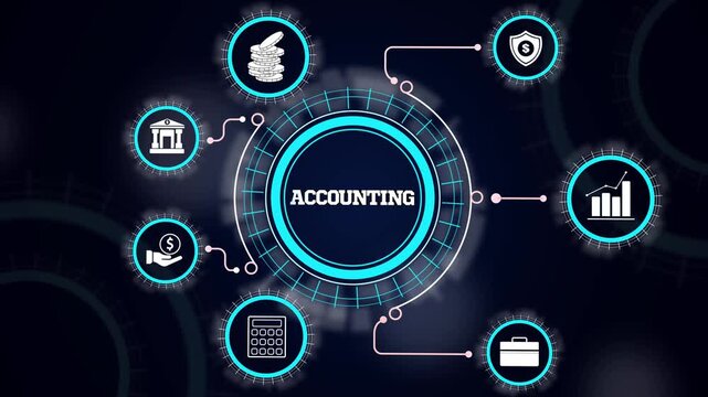 Accounting management strategy concept with corporate financial bookkeeping, budget audit and revenue balance