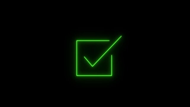 infographic process with check mark icon. infographic step by step process icon animation on black background, step process success with check marks