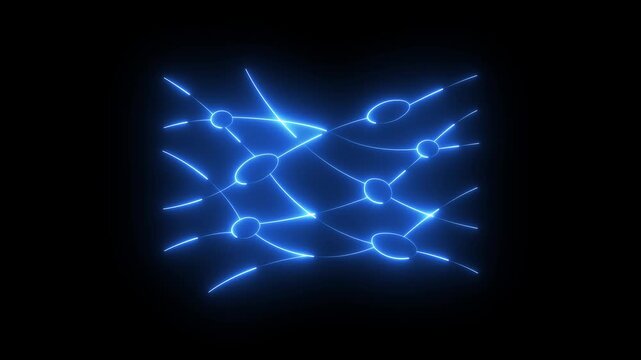 glowing neon Connective tissue icon isolated on black background. 4k video animation