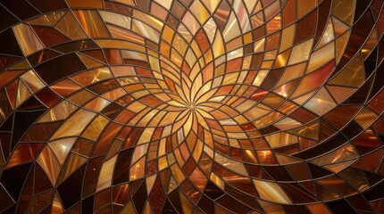 Obraz premium Abstract kaleidoscopic pattern created from a colorful stained glass window with intricate geometric shapes and radial symmetry