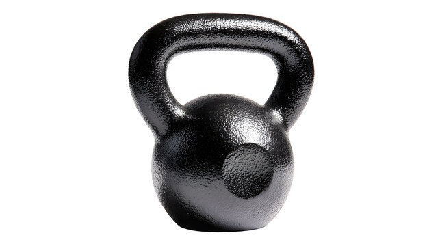Black kettlebell with handle grip