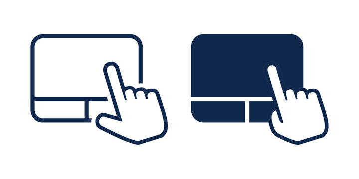 Laptop Touchpad Click Icon. Vector Illustration