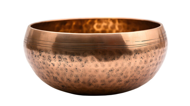 Copper singing bowl interior view