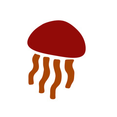 Jellyfish vector illustration flat icon isolated on white background for ocean life or marine biology educational graphic design © NurAyu