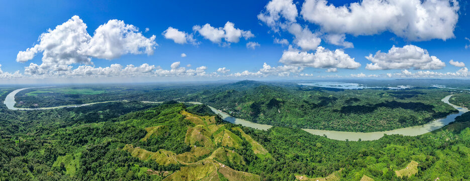 Kaptai's Sita Pahar showcasing the hillside jhum fields, the winding curves of the Karnafuli River, the endless green of Gumai Beel, and the peaceful expanse of Kaptai Lake