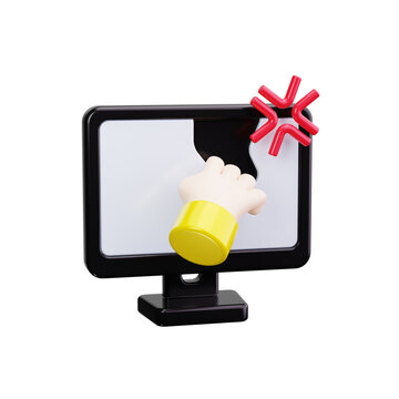 Smashing Computer 3d render icons