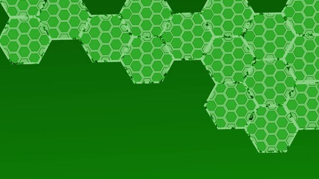 Abstract hexagon honeycomb pattern with copy space animation