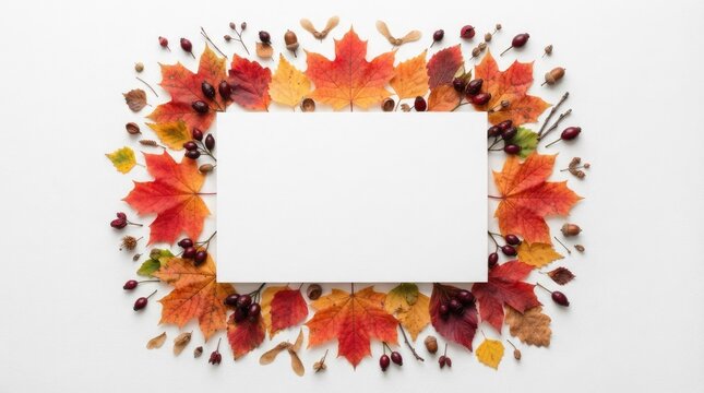 Colorful autumn leaves decorative border design