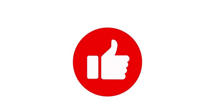 Red Thumbs Up Approval Like Button Symbol approval red circle white thumbs up motion graphic concept animation. .