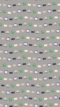 Office and school supplies pattern