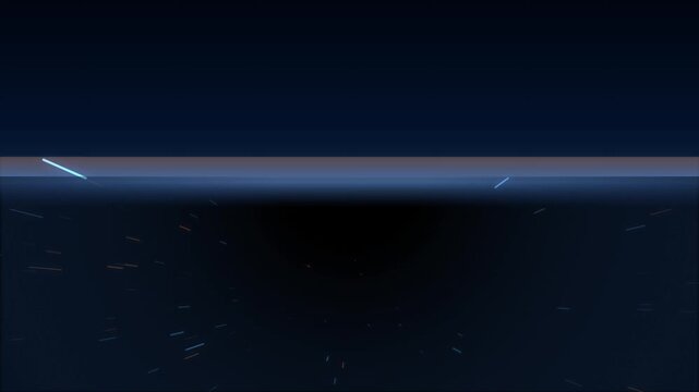 Dark night horizon with glowing particle sparks