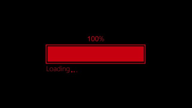 Simple loading bar process in progress and waiting for completion animation