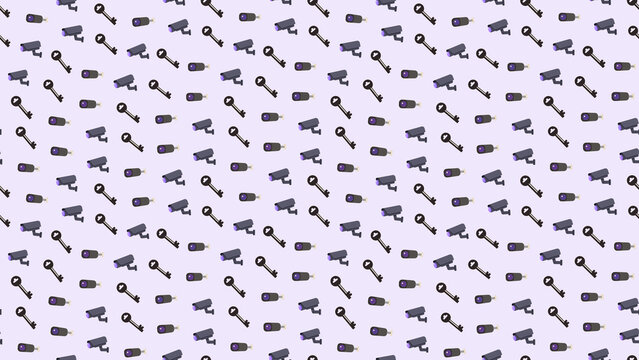 Security cameras and keys pattern