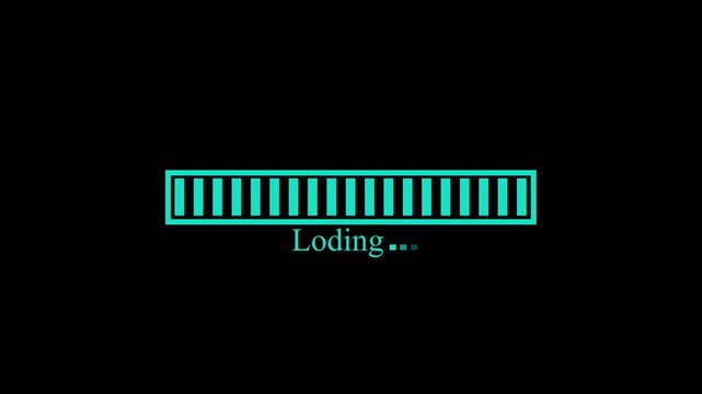 Simple minimalist loading progress bar and waiting text animation