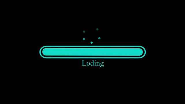 Minimal loading progress bar with dots and waiting text animation