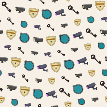 Security icons pattern with keys and shields