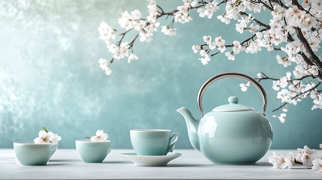 cup of tea with flowers