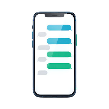 Smartphone screen with mobile chat application interface