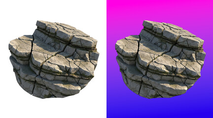 Cracked rock texture close-up realistic 3D render © Khandakar