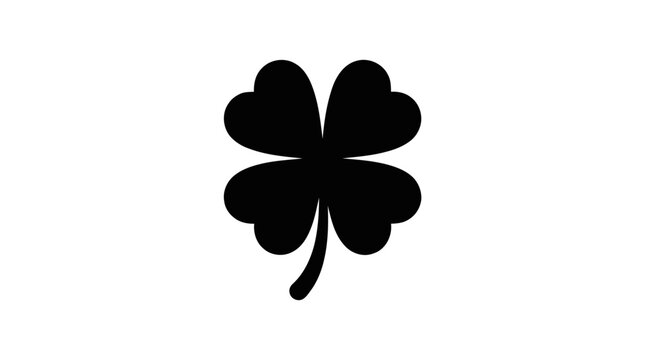 Vector illustration of black four leaf clover icon