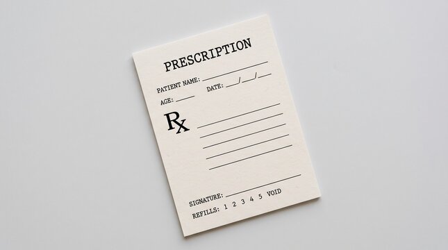 Blank medical prescription pad for professional healthcare doctor use.