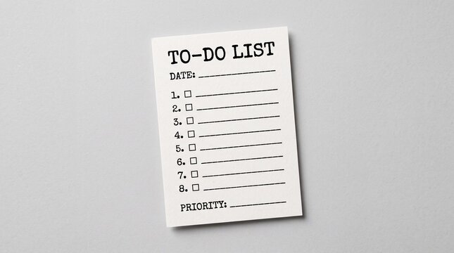 To-do list paper pad for daily task management planning.