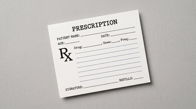 Medical prescription pad for doctor medication orders and treatment.
