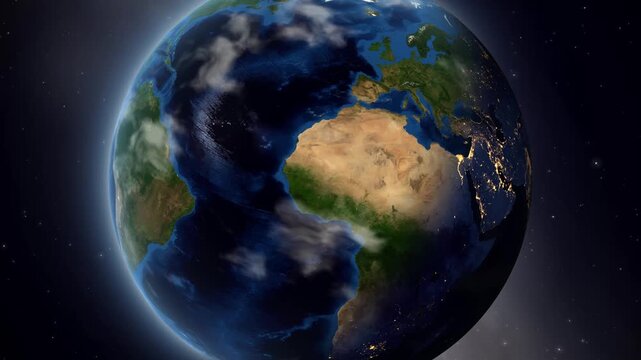 Earth Orbit Zoom In to Kabul Afghanistan with Pin Marker