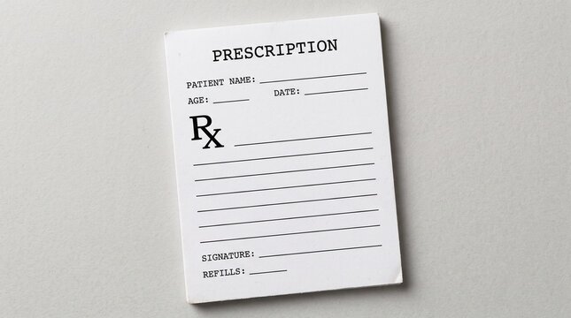 Medical prescription pad for doctor medication orders and healthcare.