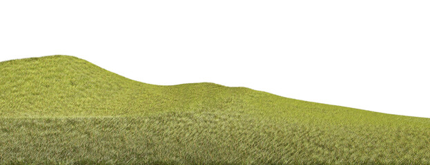 Obraz premium Grass fields meadows vista landscape on transparent background 3d render png