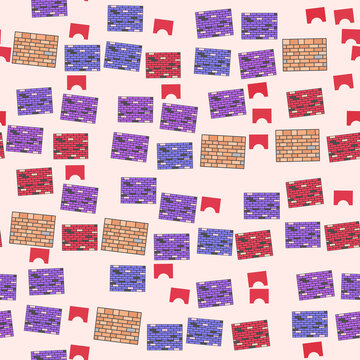 Stylized brick pattern with arch elements