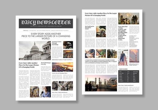 Professional Newspaper Editorial Layout Template