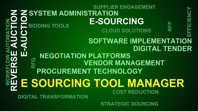 E Sourcing Tool Manager Word Cloud