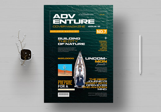 Travel Cover Magazine Template Layout