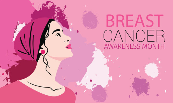 Pink Headscarf for Breast Cancer Awareness Month Illustration