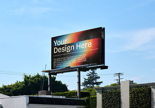 Mockup Of Customizable Billboard On Urban Street