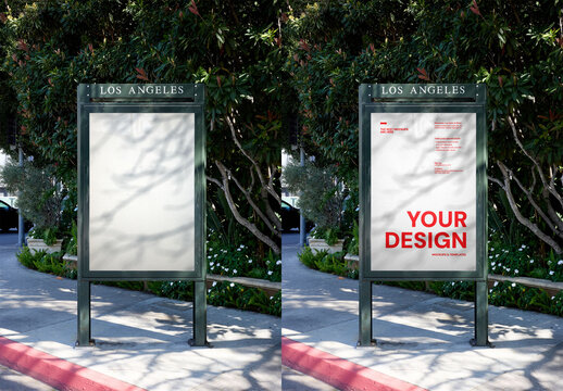 Mockup Of Customizable Outdoor Advertising Sign, Los Angeles