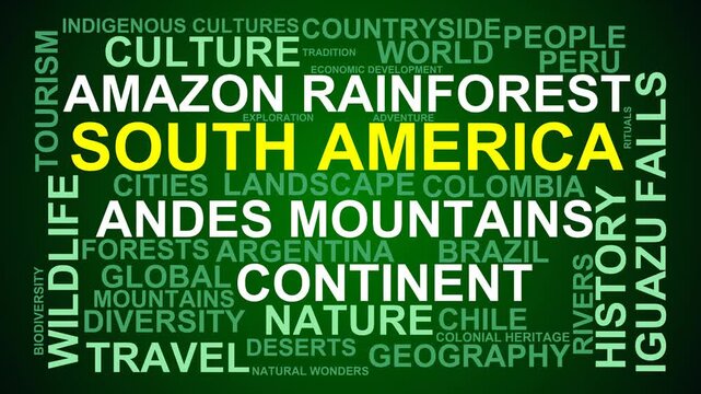 South America Word Cloud